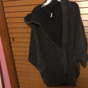 Free people hooded black sweater